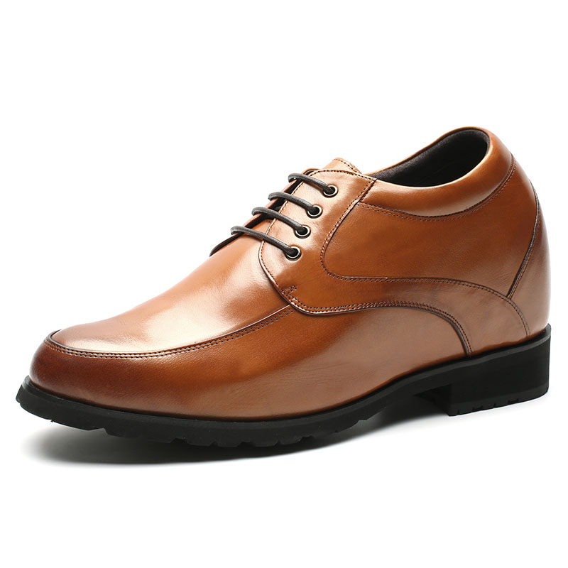 Height 12CM genuine leather elevator dress shoes for men