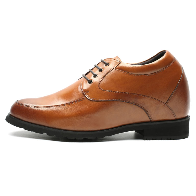 Height 12CM genuine leather elevator dress shoes for men