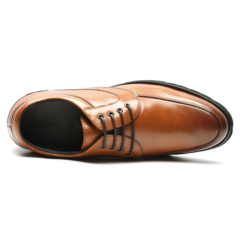 Height 12CM genuine leather elevator dress shoes for men