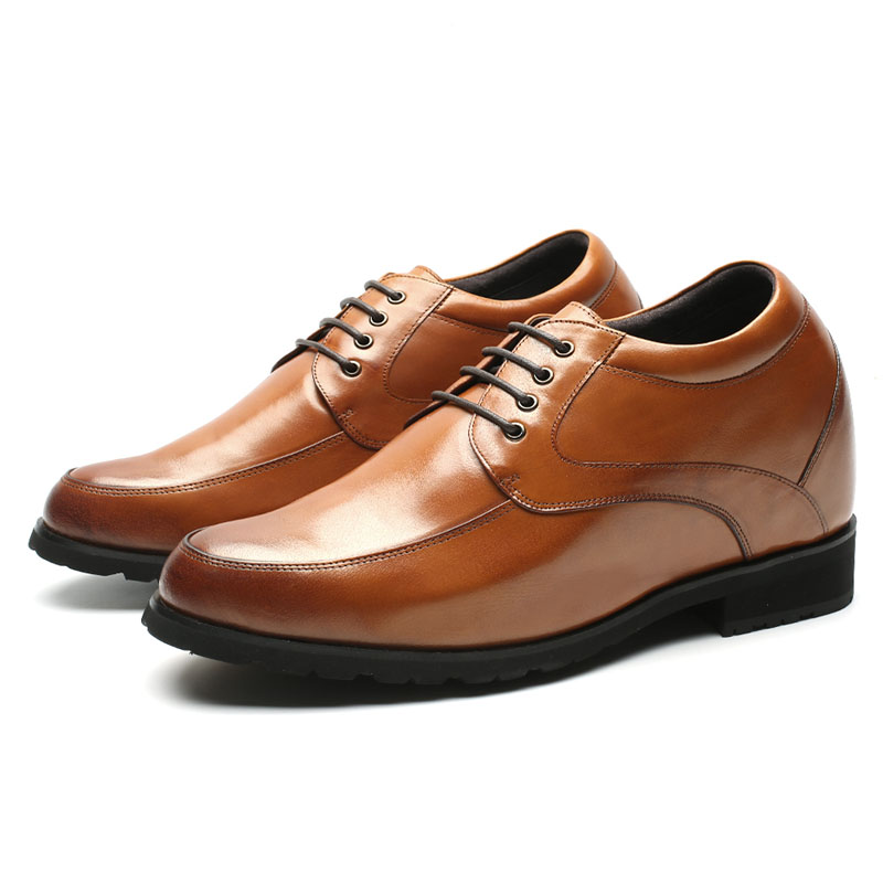 Height 12CM genuine leather elevator dress shoes for men