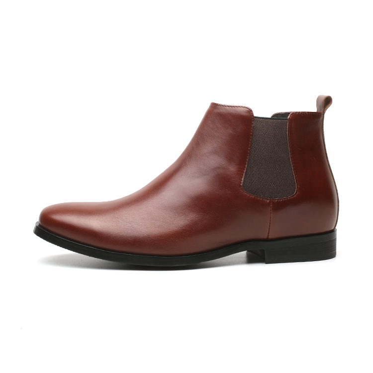 Plus size Italian design winter ankle bochelsea leather boots elevator shoes