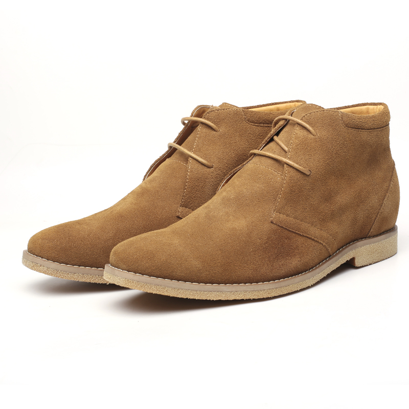 OEM Factory Handmade Genuine Leather Hidden Sole Elevator Boots