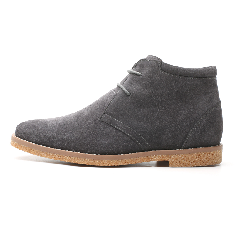 CF Suede Leather Grey Color Boots Elevator Shoes For Men