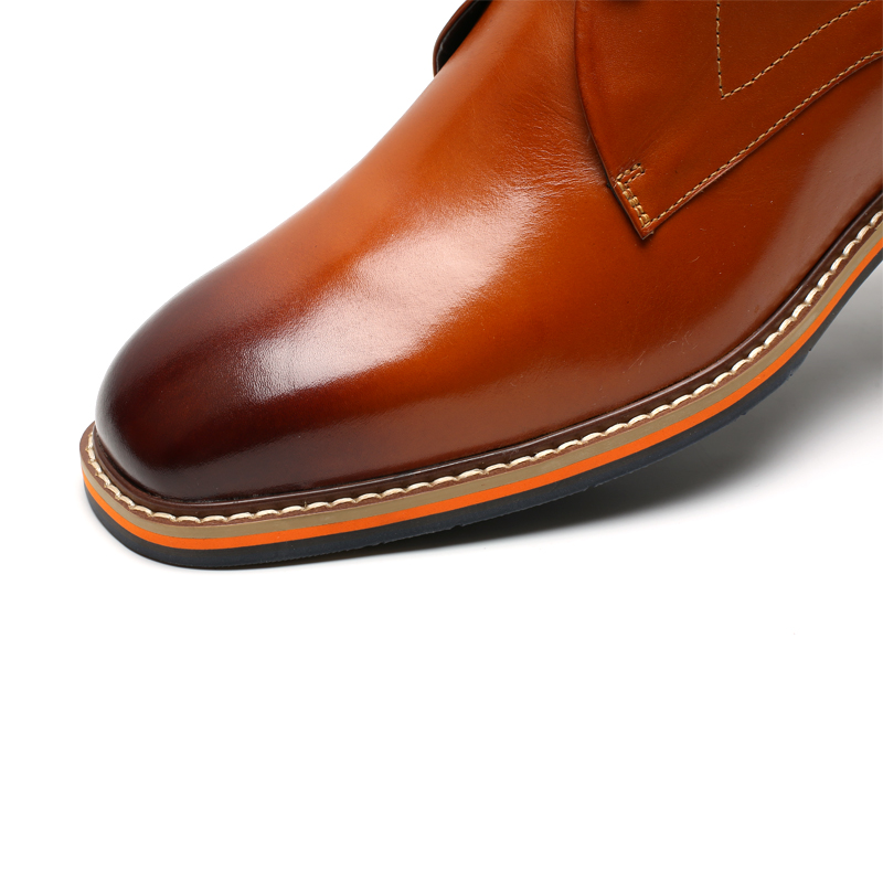 Genuine leather dress high heels boots wedding elevator shoes for men