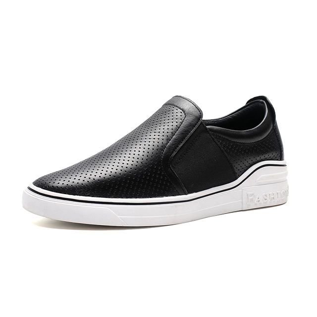 Genuine leather casual height increasing sandals for men