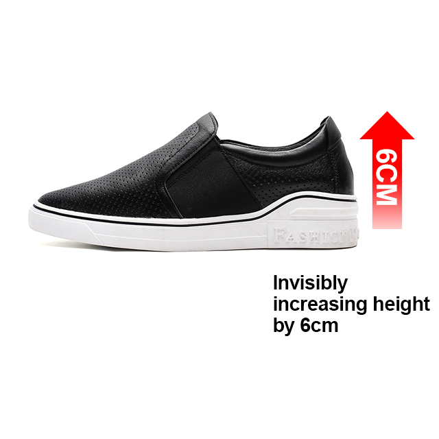 Genuine leather casual height increasing sandals for men