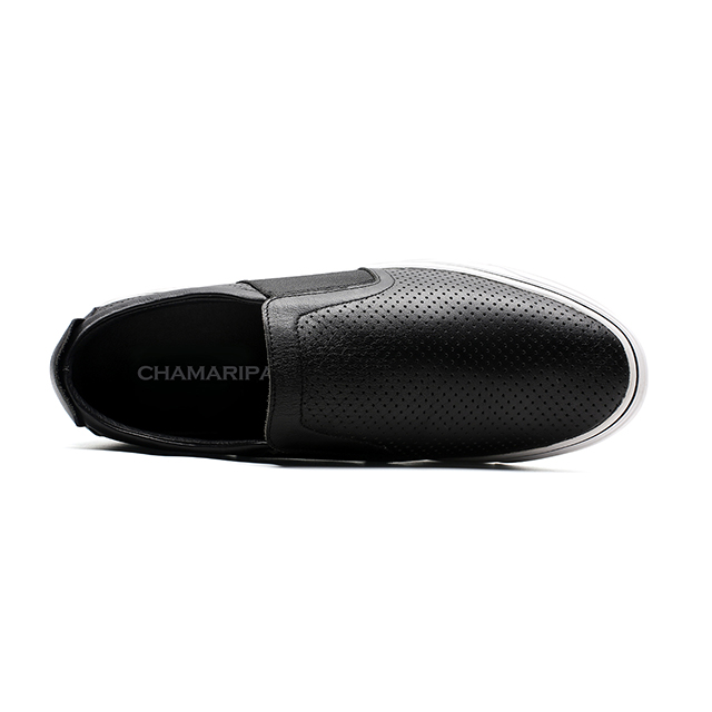 Genuine leather casual height increasing sandals for men