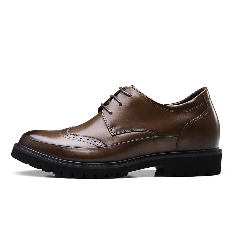 Handmade fashion office genuine leather dress wedding men elevator shoes