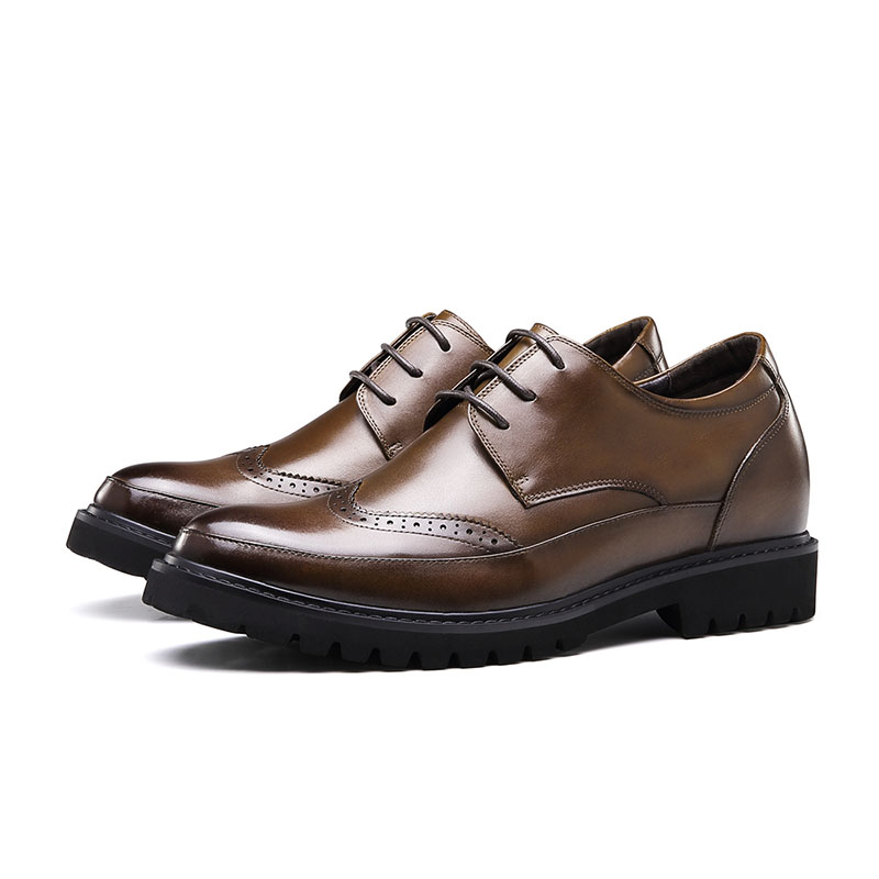 Handmade fashion office genuine leather dress wedding men elevator shoes