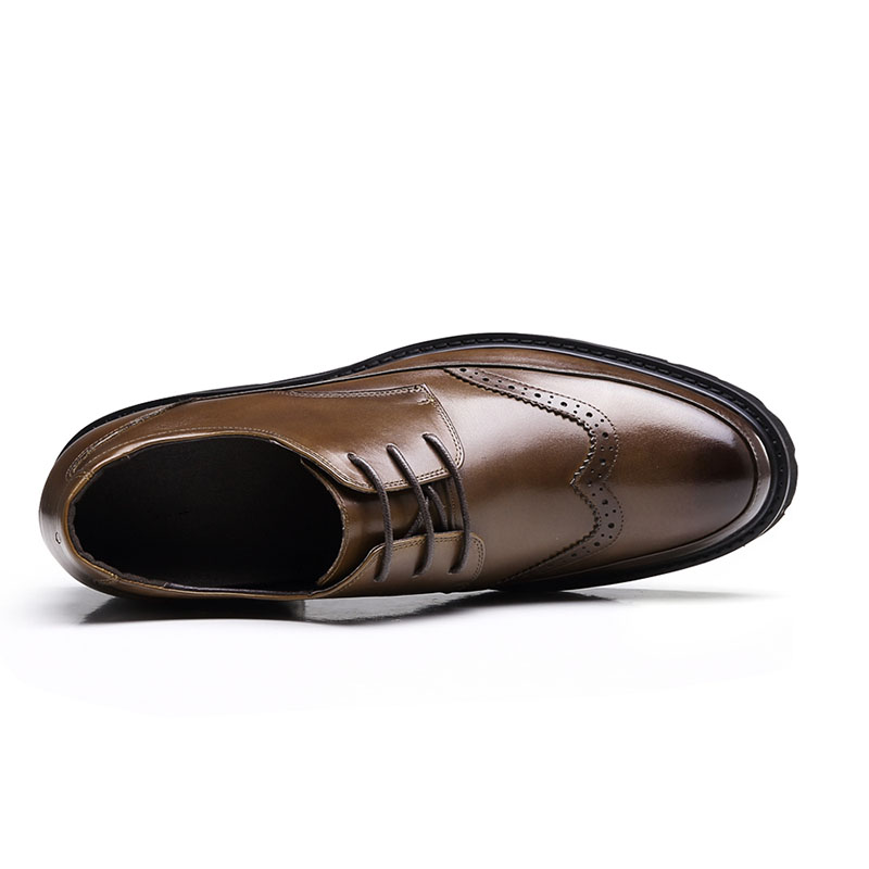 Handmade fashion office genuine leather dress wedding men elevator shoes