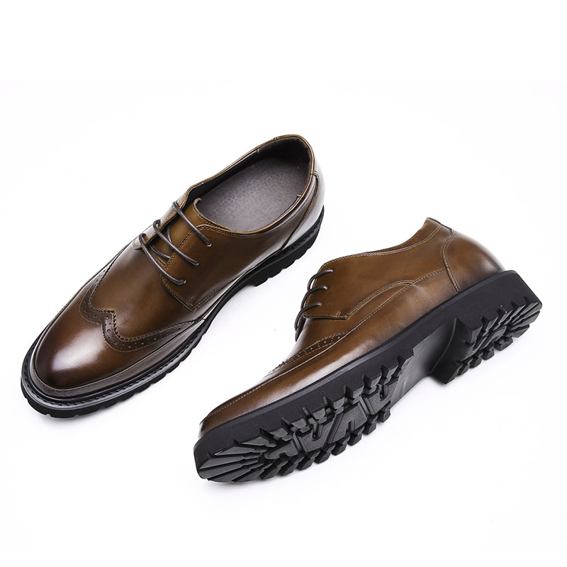 Handmade fashion office genuine leather dress wedding men elevator shoes