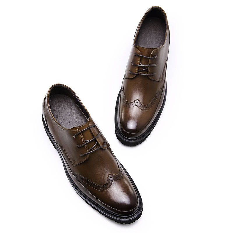 Handmade fashion office genuine leather dress wedding men elevator shoes