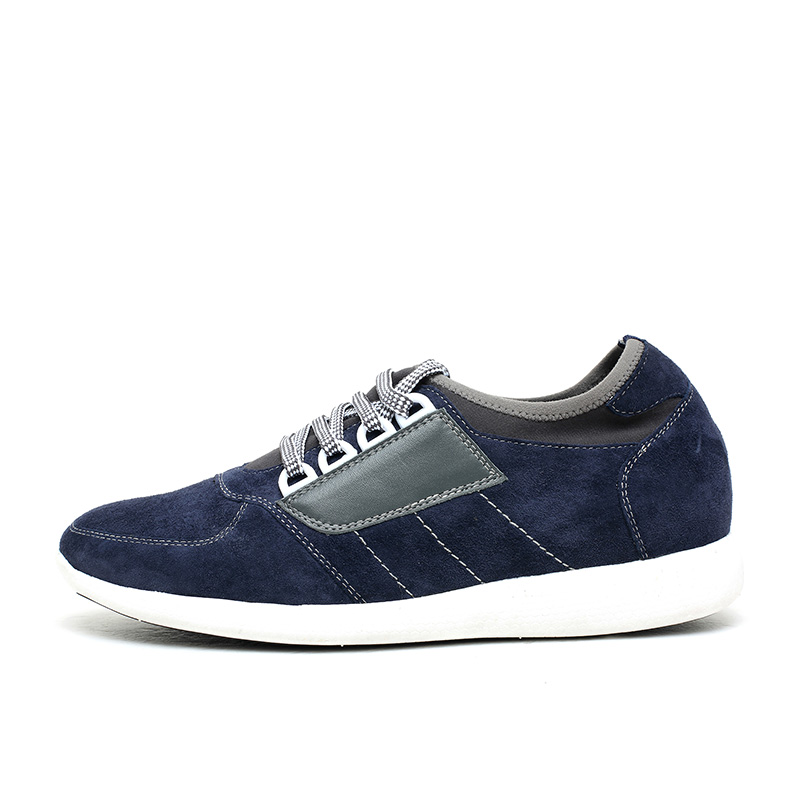 Blue 7cm Height Canvas Men Casual Elevator Shoes