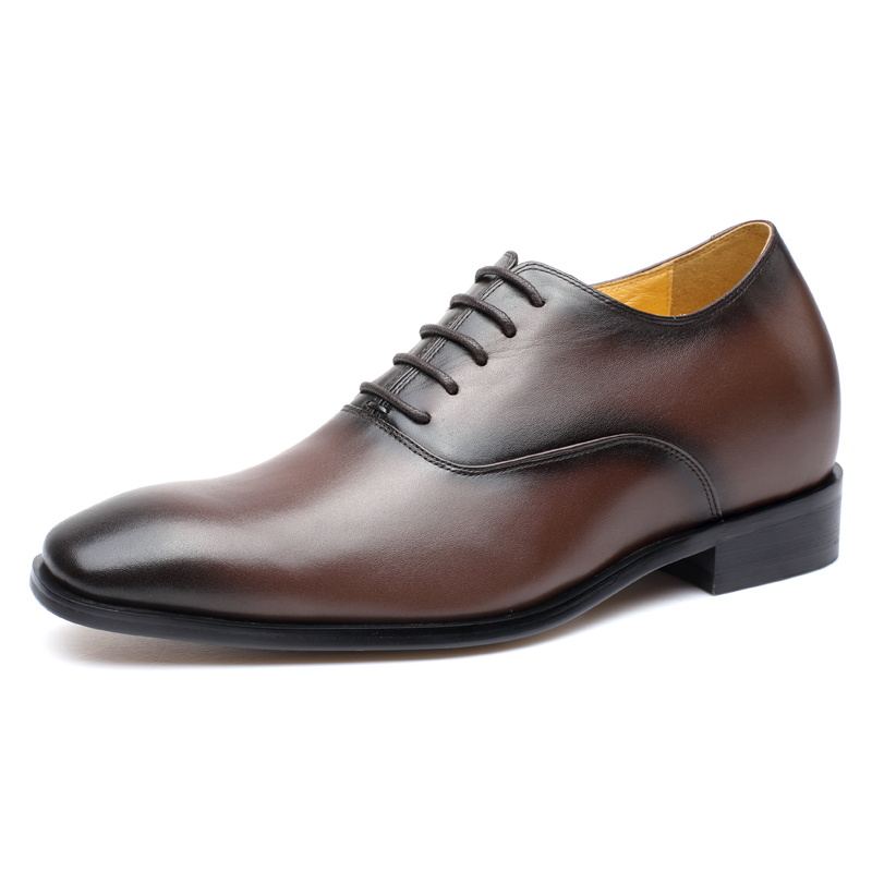 Fashion brown italian dress elevator shoes for men