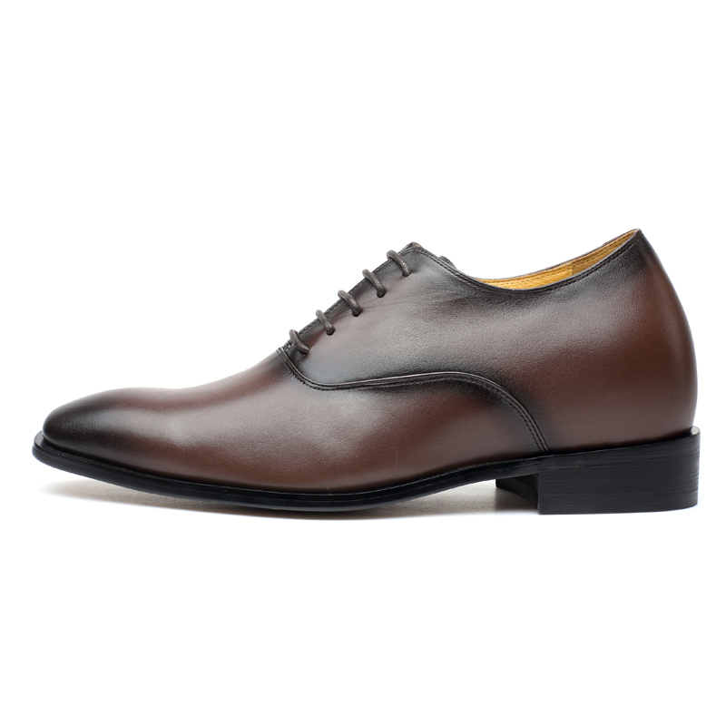 Fashion brown italian dress elevator shoes for men