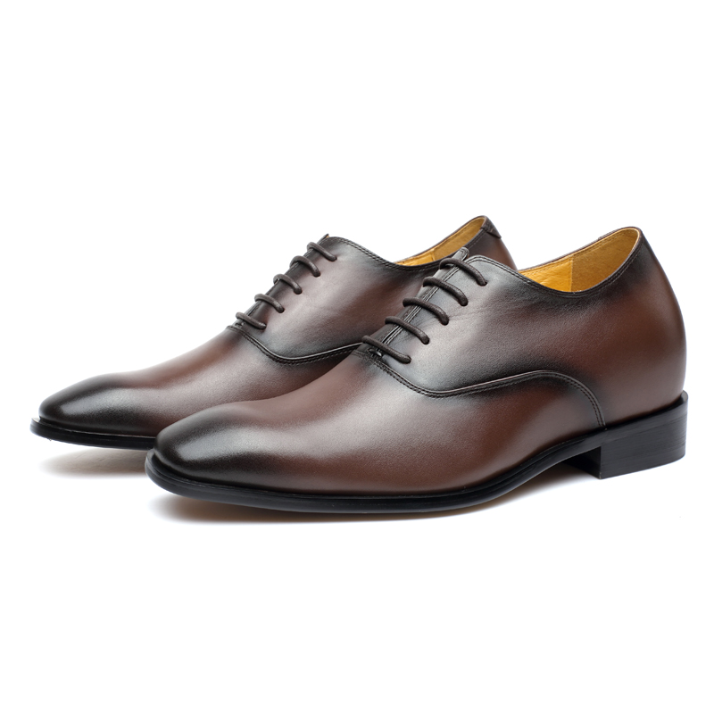 Fashion brown italian dress elevator shoes for men