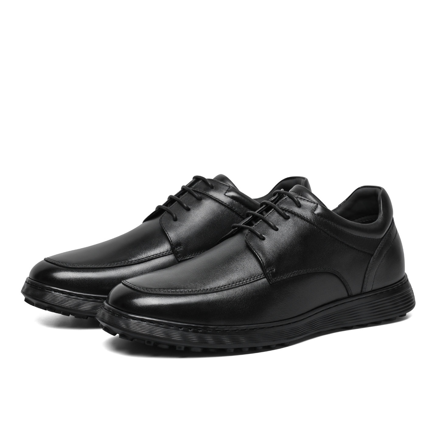 2025 New Arrival Factory Customization Men's Comfort Dress Shoes & Oxfords Cowhide Square-Toe Banded Lace Height Increasing 6cm