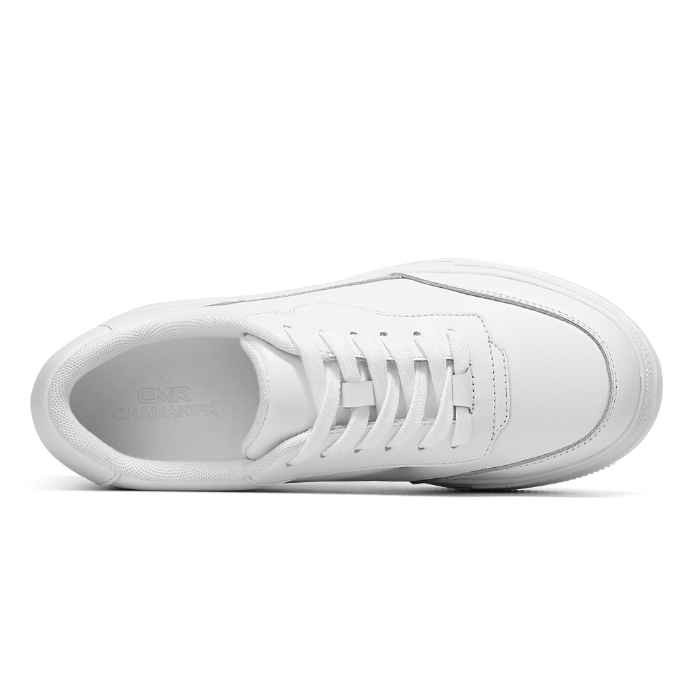 New Genuine Leather Women's Elevator Shoes Unisex 36-46 Plus Size Fashion Design Classic Nude Color Height Increase Shoes