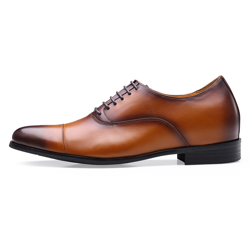 Factory Latest genuine leather dress wedding height increasing elevator shoes