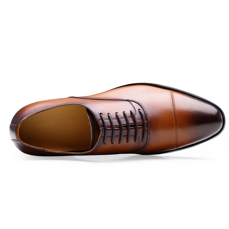 Factory Latest genuine leather dress wedding height increasing elevator shoes