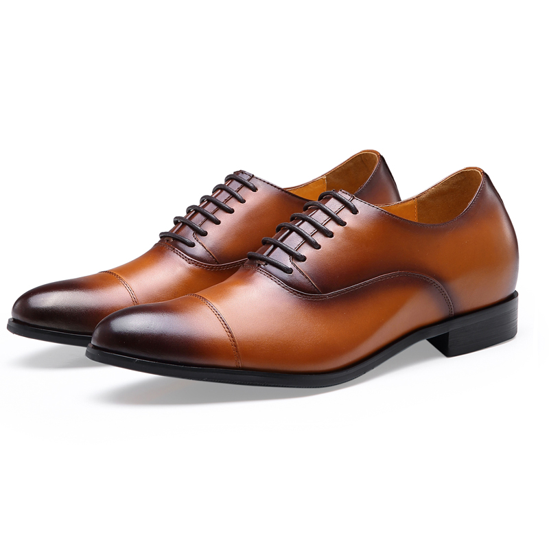 Factory Latest genuine leather dress wedding height increasing elevator shoes