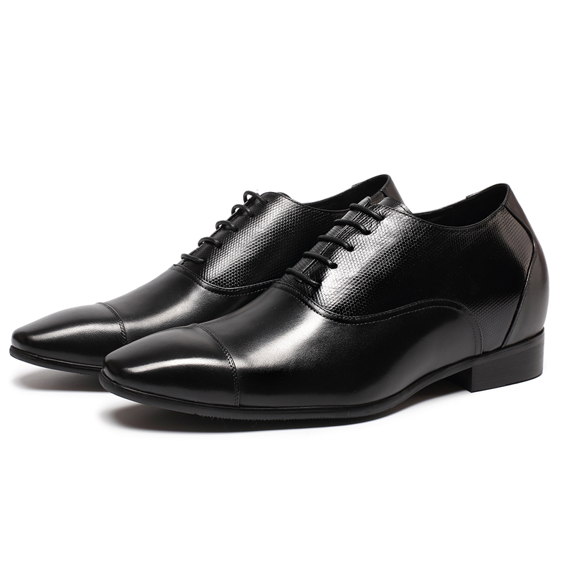 OEM Elevator black calfskin leather dress shoes manufacturer