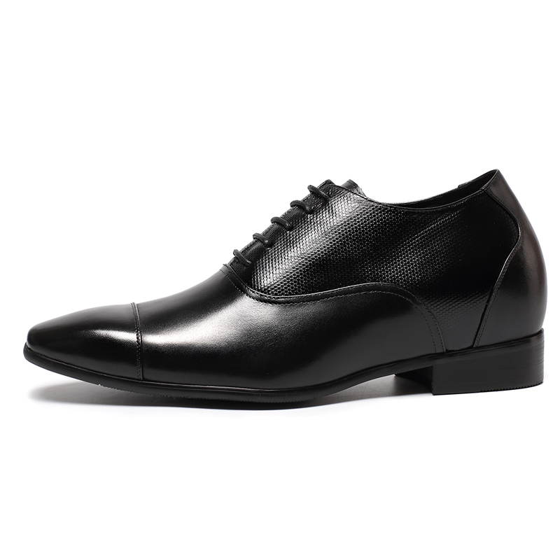 OEM Elevator black calfskin leather dress shoes manufacturer