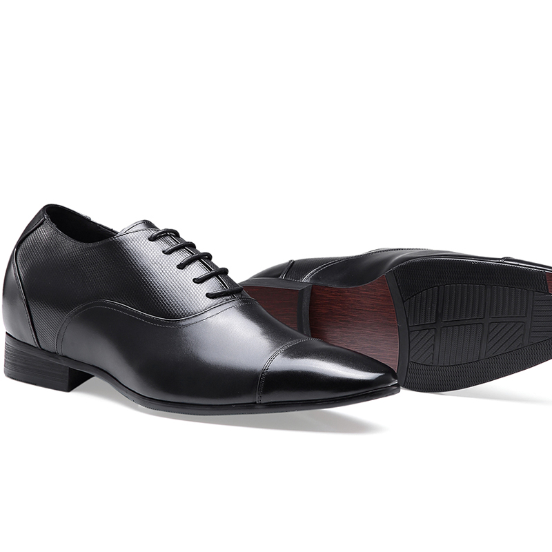 OEM Elevator black calfskin leather dress shoes manufacturer