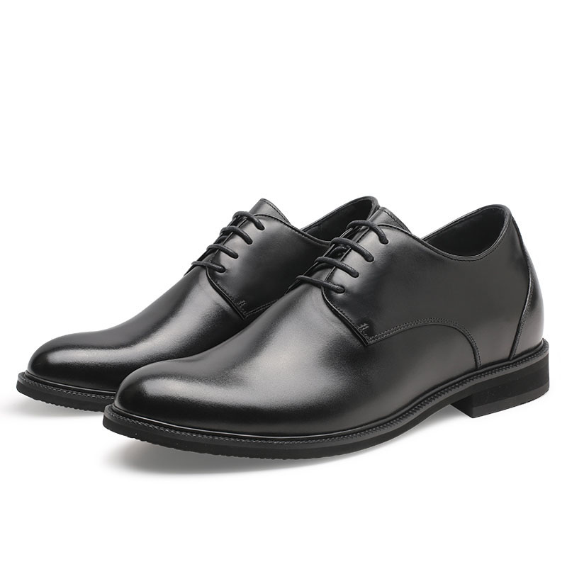Black 6cm Height Men Dress Elevator Shoes