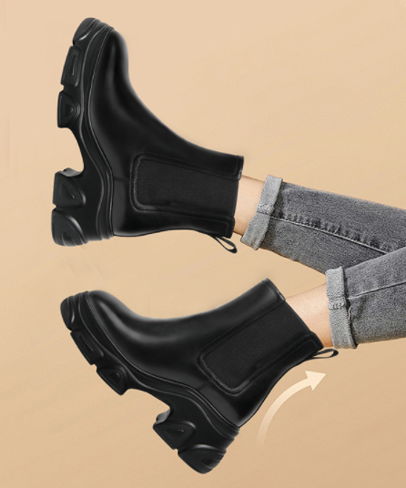 2025 New Arrival Girl Boots Hight Quality Custom Logo Fashionable Design Thick-soled Anti-Slip Outdoor Boots for Women Height Increasing 9cm