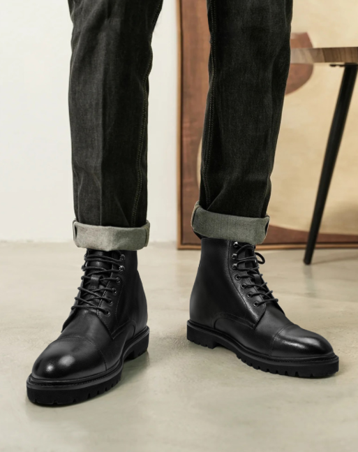 2025 New Arrival Leather Boots Men Winter Rounded Business Casual Leather Shoes Men Ankle Boots