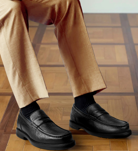 2025 Trending High Quality Vintage Mocasin Black Hand-grained cowhide Men's Casual Dress Shoes Handmade Oxfords Soft and Wear-Resistant Loafers for Man