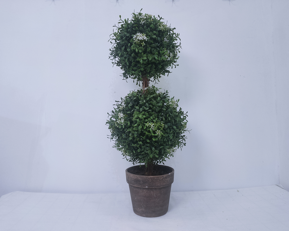 Simulation double ball tree of four anti Chinese wolfberry and snow plum
