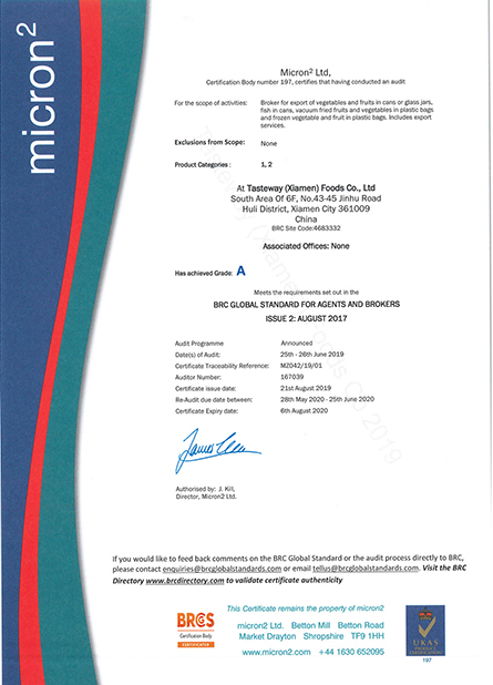 BRC Certificate