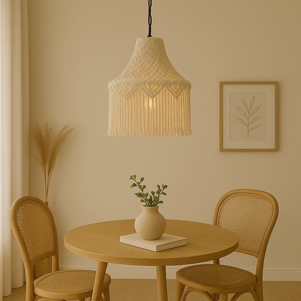 Bohemian Handwoven Macrame Pendant Light