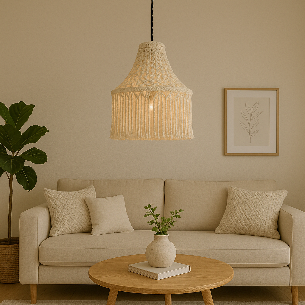 Bohemian Macrame Chandelier Light