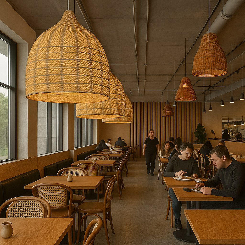 Handwoven Oversized Rattan Pendant Light – Natural Elegance for Restaurants & Commercial Spaces