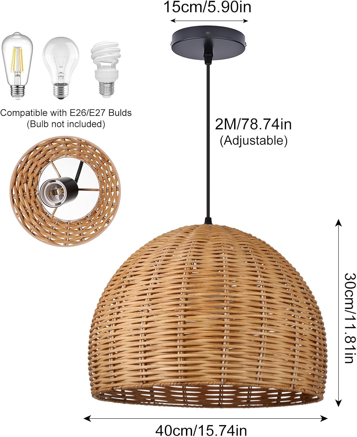 Natural Aesthetics to Light Up Your Life  Handwoven Rattan Pendant Lamp