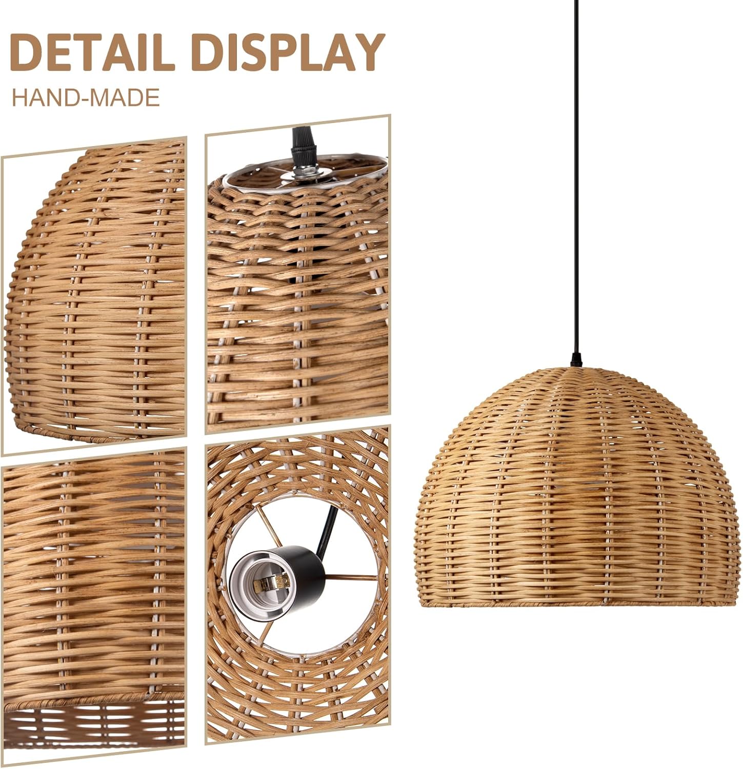 Natural Aesthetics to Light Up Your Life  Handwoven Rattan Pendant Lamp