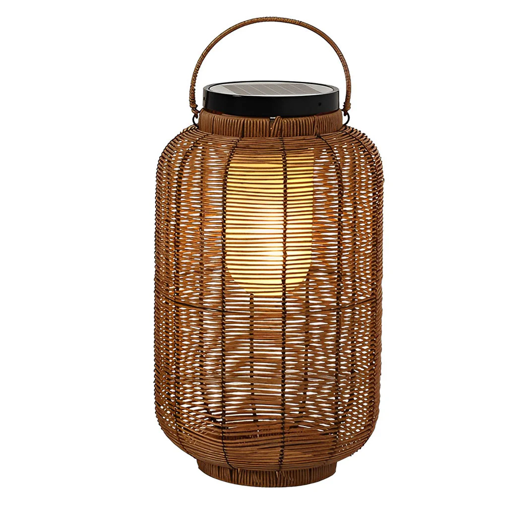 Outdoor Solar Rattan Lantern LED Light Waterproof Garden Decorative Lamp