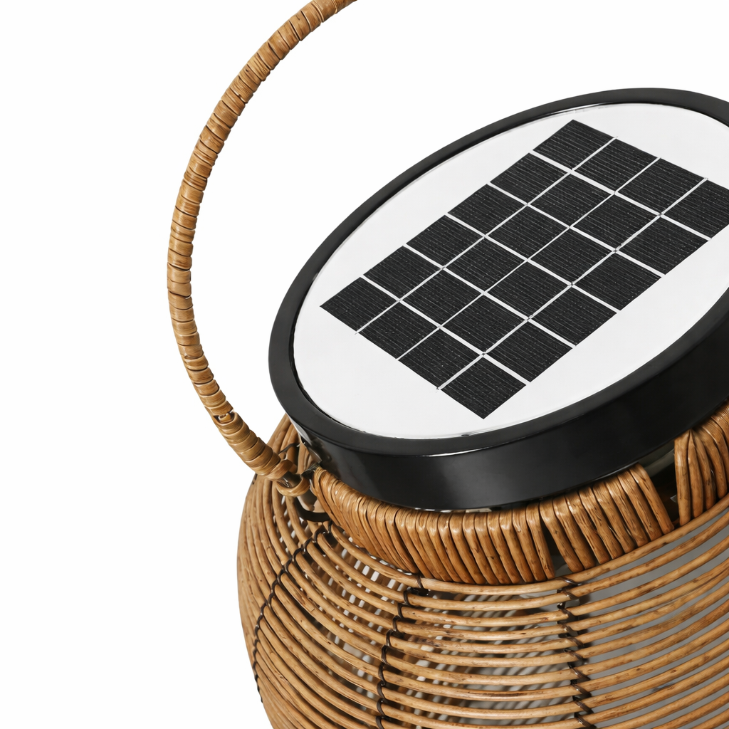 Outdoor Solar Rattan Lantern LED Light Waterproof Garden Decorative Lamp