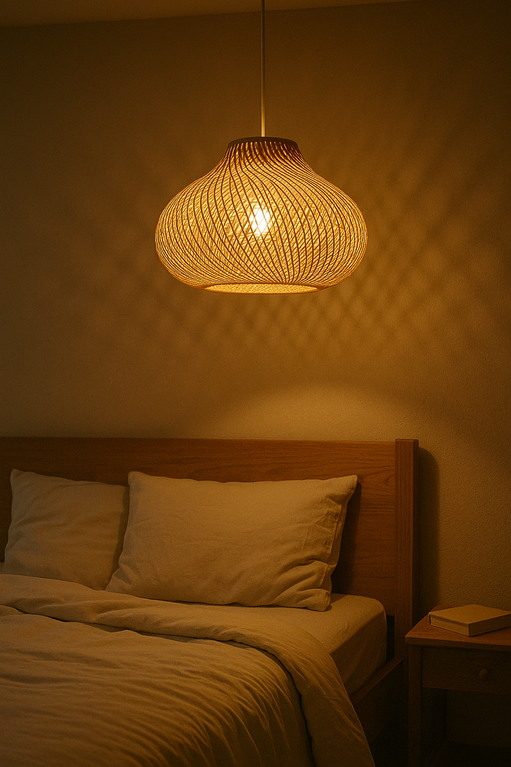 Boho Style Handwoven Rattan Pendant Light for Living Room/Dining Room/Bedroom