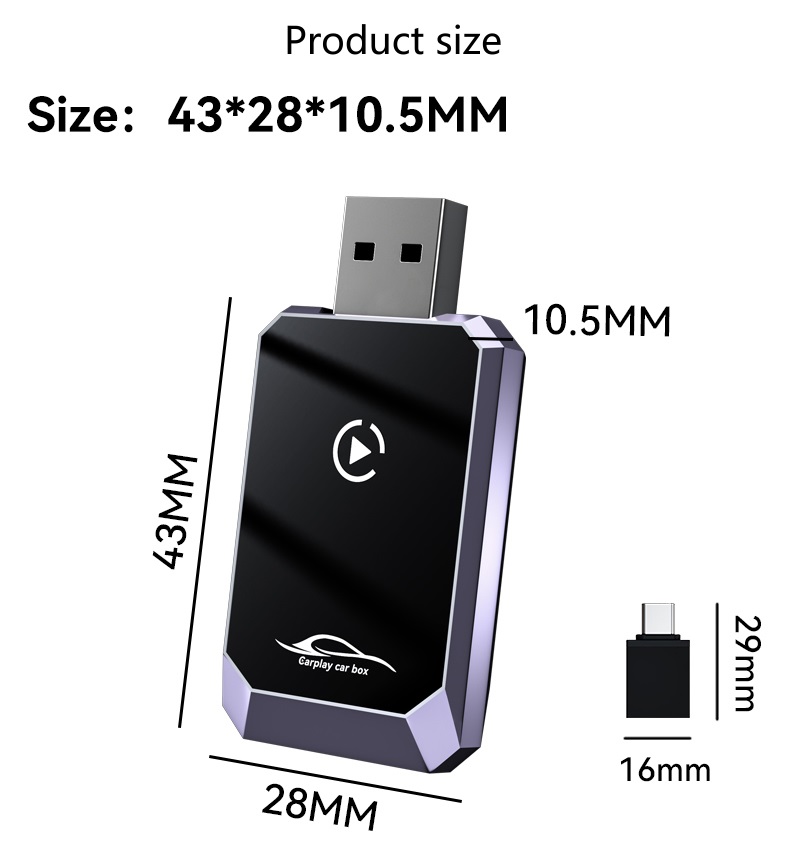 Zinc Metal   USB Carplay Adapter