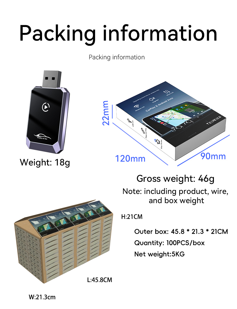 Zinc Metal   USB Carplay Adapter