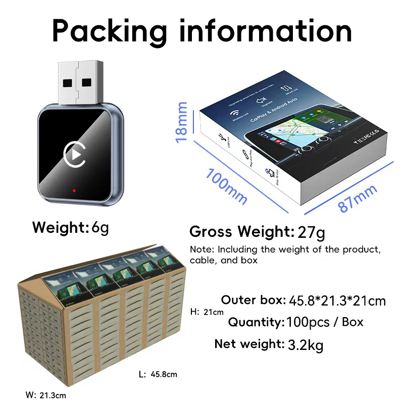 Upgrade Mini Design USB Carplay Wireless