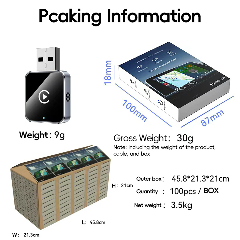 Mini Wireless CarPlay & Android Auto Adapter