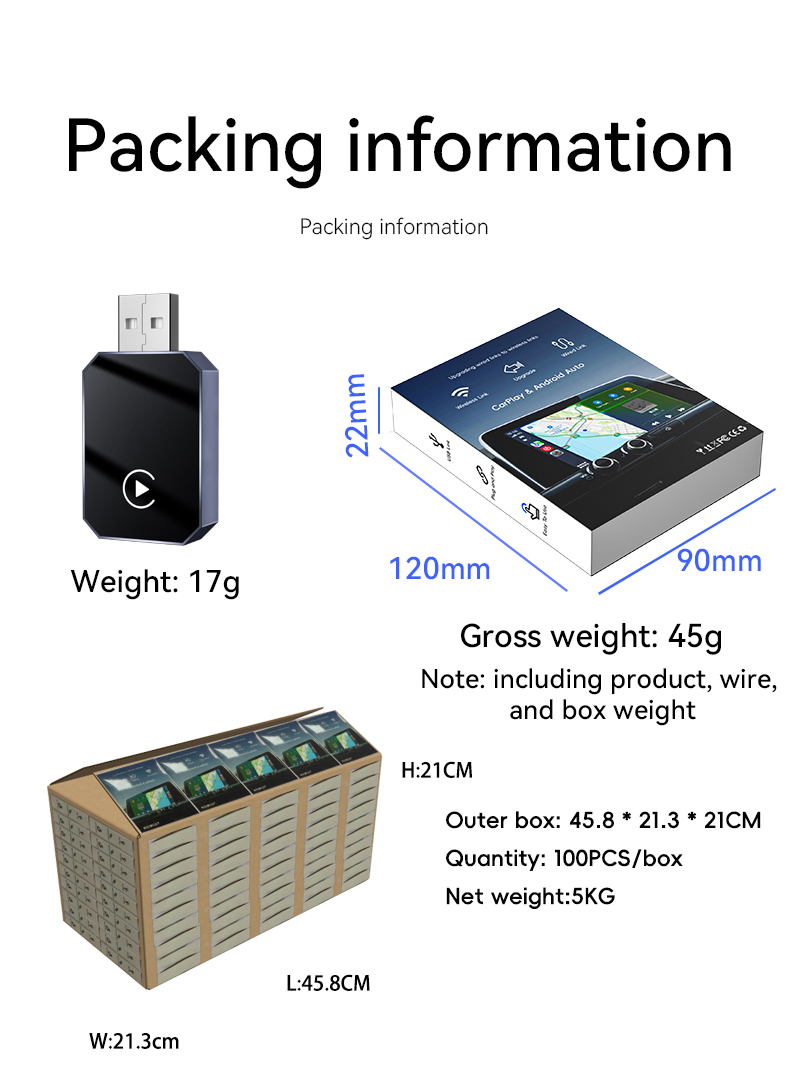 New Box Carplay Universal Adapter Wireless Carplay Dongle