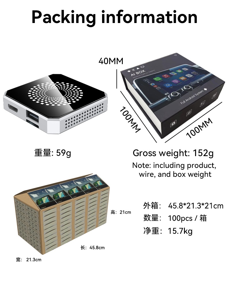 HD MI Wireless Car Ai Box Android 13 Carplay Android Auto Adapter