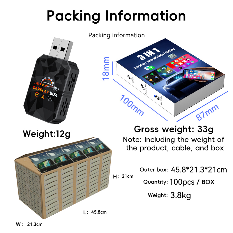 3 in 1 carplay android auto mirror link airplay dongle