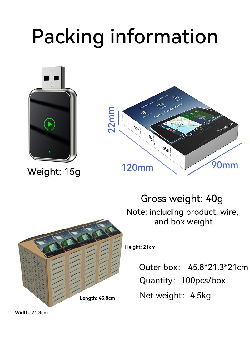 Factory   Wired to Wireless CarPlay Box for Cars